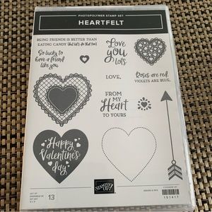 Stampin’ Up Heartfelt cling stamp set.
